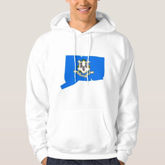 Veste À Capuche Carte de drapeau du Connecticut (Devant)