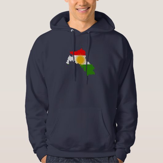 Veste À Capuche Carte de drapeau du Kurdistan (Devant)