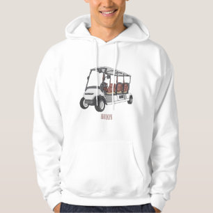 Veste À Capuche Carte de golf / dessin animé en voiturette de golf