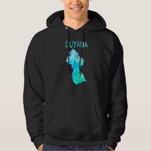 Veste À Capuche Carte de Guyane Carte colorée Guyanaise Aquarelle