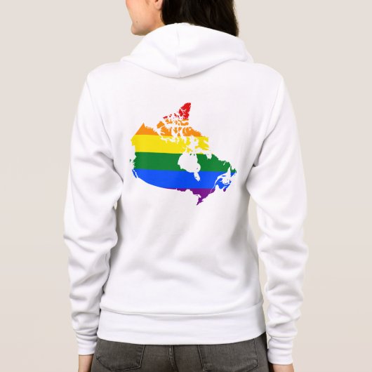 Veste À Capuche Carte de la fierté canadienne LGBT (Dos)
