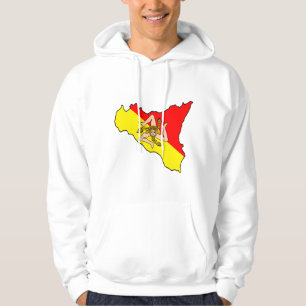 Veste À Capuche Carte de la Sicile avec le symbole de la Trinacrie