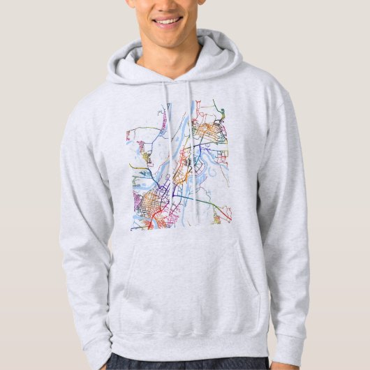 Veste À Capuche Carte de la ville d'Oufa Russie (Devant)