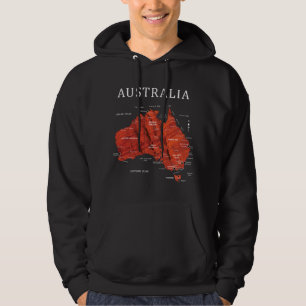 VESTE À CAPUCHE CARTE DÉTAILLÉE AUSTRALIE