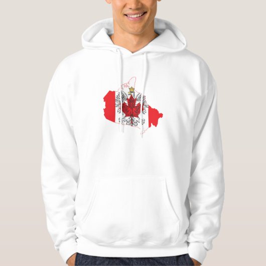 Veste À Capuche Carte du drapeau de Pologne Canada (Devant)
