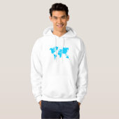 Veste À Capuche Carte du Monde - Bleu Ciel (Devant entier)
