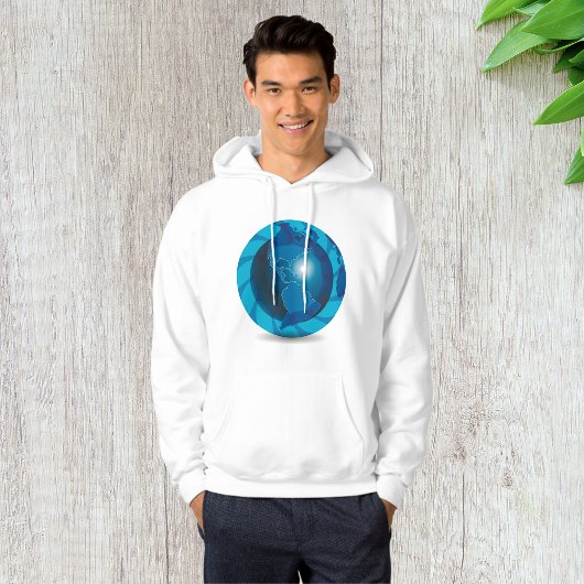 Veste À Capuche Carte du monde Globe Bleu Moderne