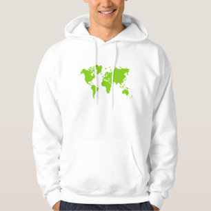 Veste À Capuche Carte du monde - Martian Green