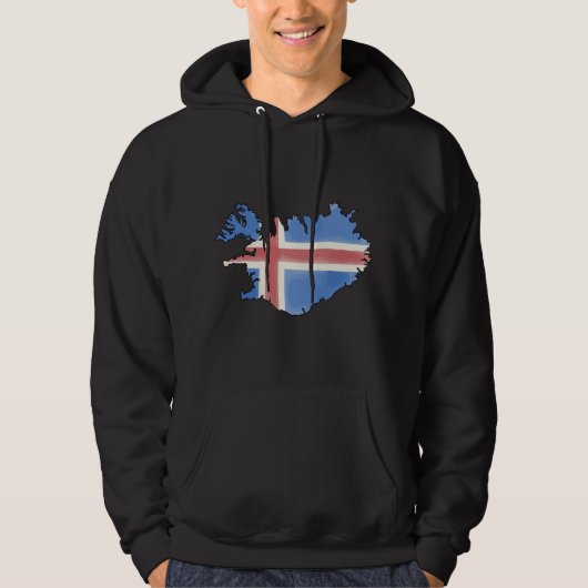 Veste À Capuche Carte et drapeau de l'Islande (Devant)