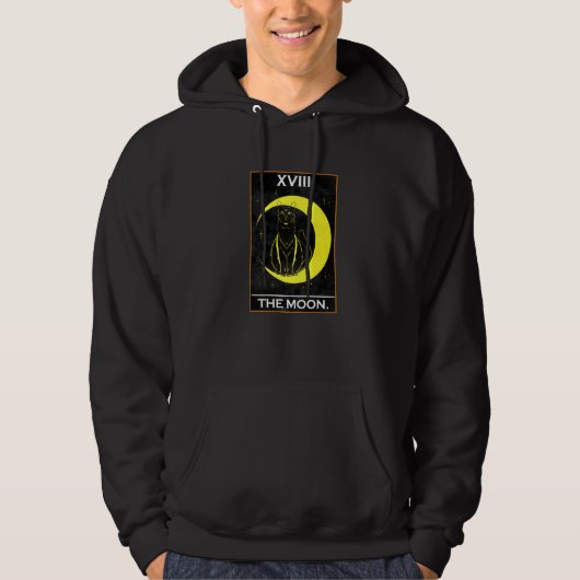 Veste À Capuche Carte Moon Tarot Avec Chat (Devant)
