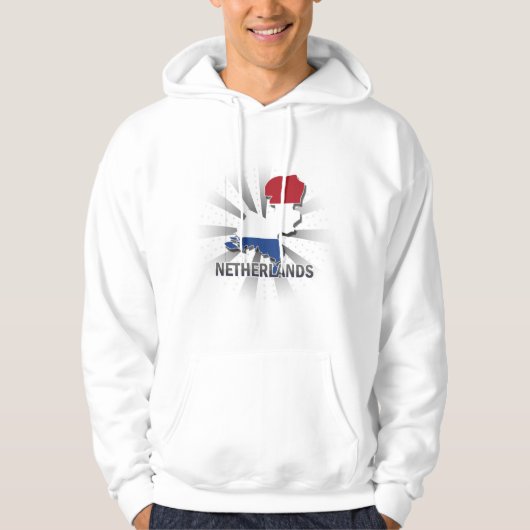 Veste À Capuche Carte néerlandaise 2,0 de drapeau (Devant)