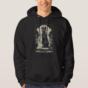 Veste À Capuche Carte Tarot Amoureux des chats noir de la déesse d