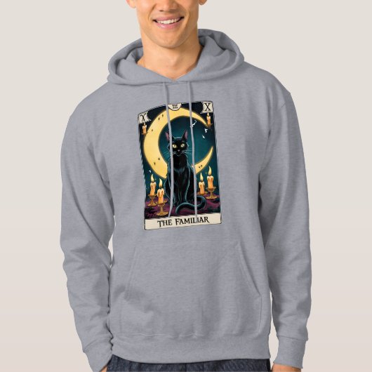 Veste À Capuche Carte Tarot Chat Noir éffrayant (Devant)