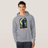 Veste À Capuche Carte Tarot Chat Noir éffrayant (Devant entier)