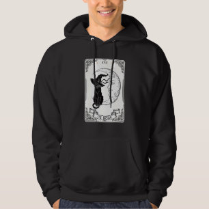 Veste À Capuche Carte Tarot Lune Éffrayante sorcière Chat Noir Cre