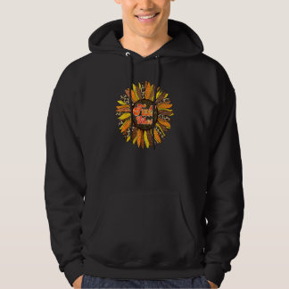 Veste À Capuche Cas de Vibes Leopard Sunflower Autumn Leaves Thank