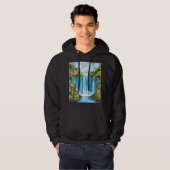 Veste À Capuche Cascade peinte à l'aquarelle (Devant entier)