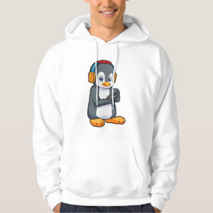 Veste À Capuche Casque de musique Penguin