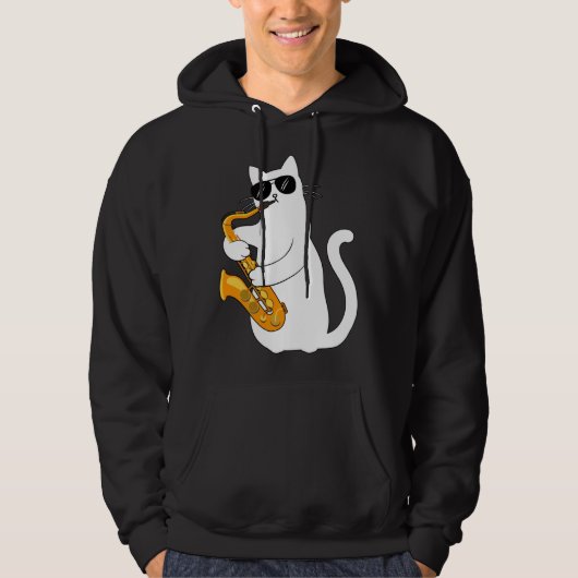 Veste À Capuche Cat  Cat Saxophone Tee  Cat Sax (Devant)