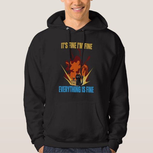 Veste À Capuche Cat It's Fine I'm Fine Everything Is Fine Funny (Devant)