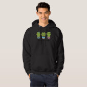 Veste À Capuche Catcus Femmes Hommes Cactus Chat Plante Catus Plan (Devant entier)