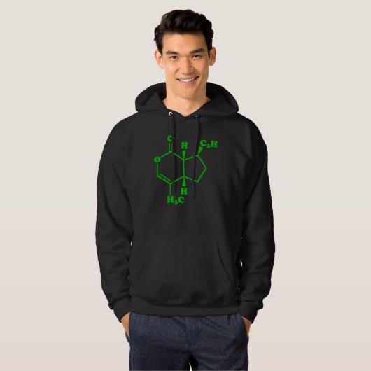 Veste À Capuche Catnip Nepetalactone Formule chimique moléculaire (Devant entier)