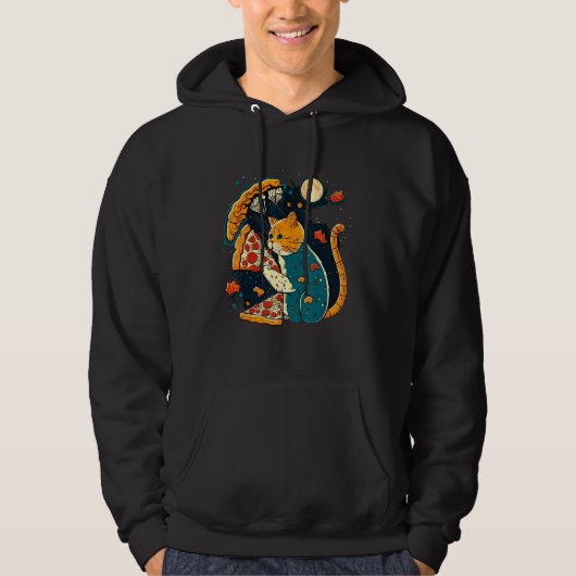 Veste À Capuche Cats And Pizza Funny Design Cat Lovers Pizza Lover (Devant)
