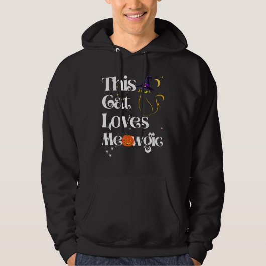 Veste À Capuche Ce Chat Aime Magic Chat Meowgic sorcière (Devant)