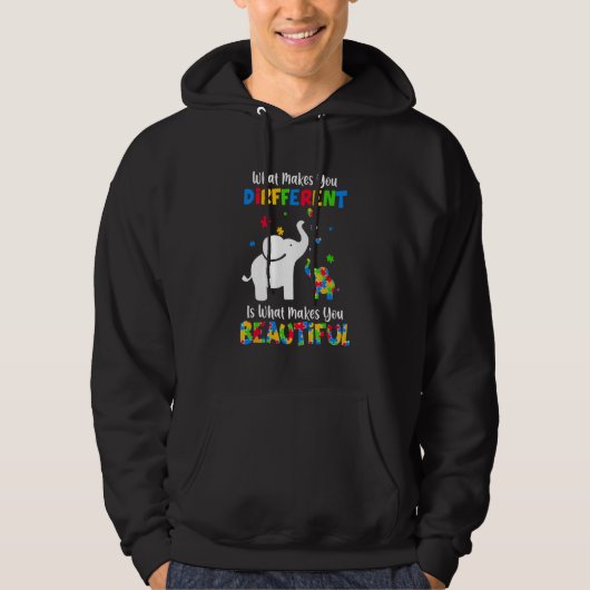 Veste À Capuche Ce qui vous rend différents Autisme Enfant Elephan (Devant)