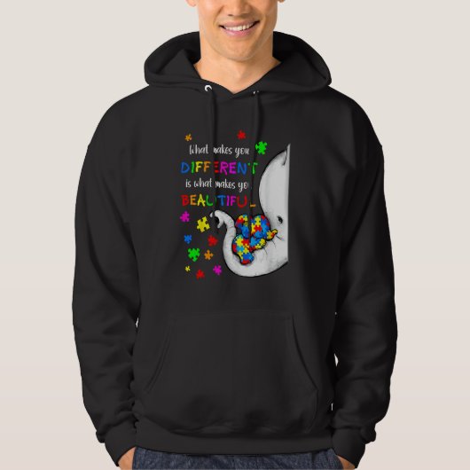 Veste À Capuche Ce qui vous rend différents éléphant maman Autisme (Devant)