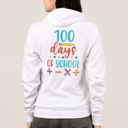 Veste À Capuche Célébration des 100 jours d'école (Dos)