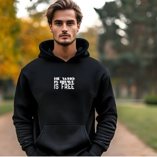 Veste À Capuche Celui qui est courageux est libre citation blanc n