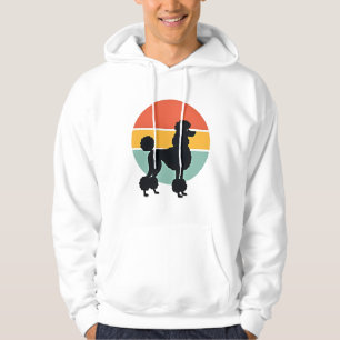 Veste À Capuche Cercle de silhouette de chien rétro coucher de sol