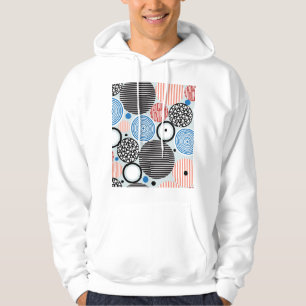Veste À Capuche Cercles multicolores, design motif graphique.