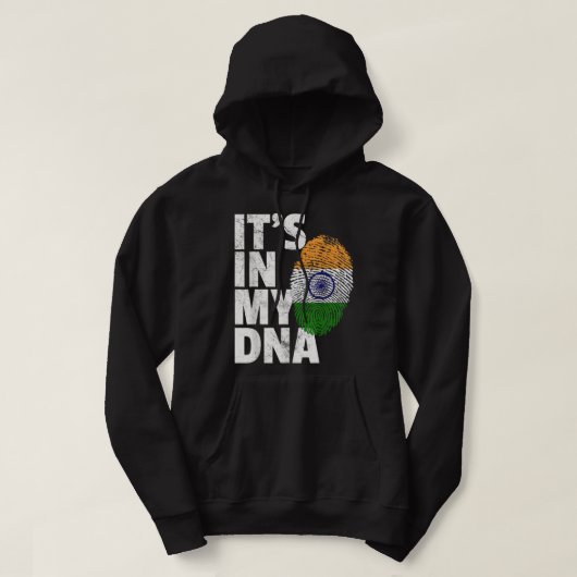 Veste À Capuche C'EST DANS MON ADN Inde Drapeau Indienne Hommes Fe (Design devant)
