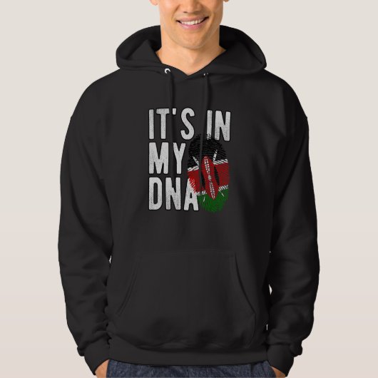 Veste À Capuche C'est drôle dans mon ADN drapeau Kenya Empreinte d (Devant)