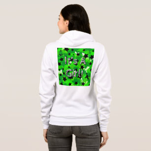Veste À Capuche C'est une fille ! Étoiles en vert
