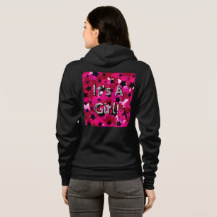 Veste À Capuche C'est une fille ! Étoiles roses