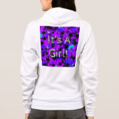 Veste À Capuche C'est une fille ! Étoiles violettes (Dos)