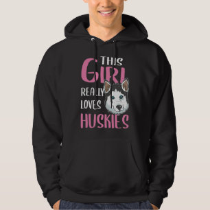 Veste À Capuche Cette Fille Aime Vraiment Les Huskies