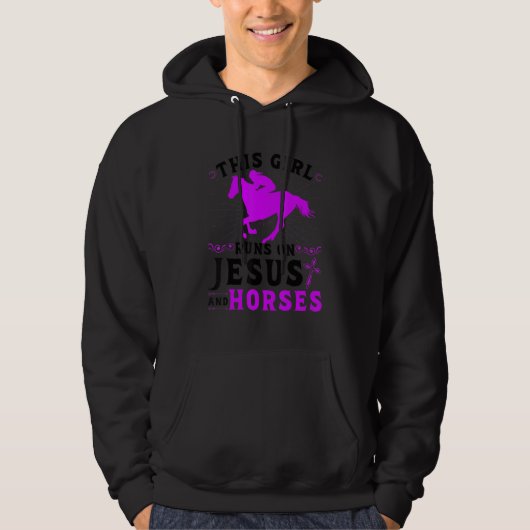 Veste À Capuche Cette Fille Coule Sur Jésus Et Chevaux, Cheval équ (Devant)