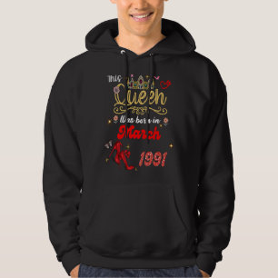 Veste À Capuche Cette reine est née en mars 1991 Mars anniversaire