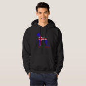 Veste À Capuche Chandail Great Dane bleu blanc (Devant entier)