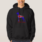 Veste À Capuche Chandail Great Dane bleu blanc (Devant)