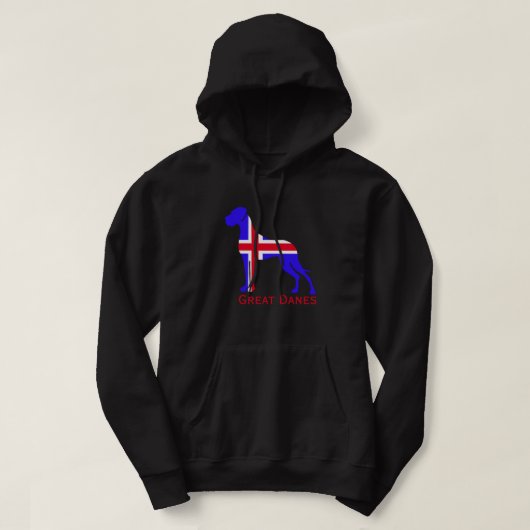 Veste À Capuche Chandail Great Dane bleu blanc (Design devant)