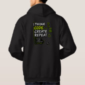 Veste À Capuche Chandail Think Code Create Repeat (Dos)