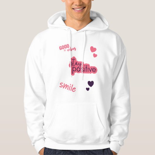 Veste À Capuche Chansons positives Stickers Coeurs (Devant)