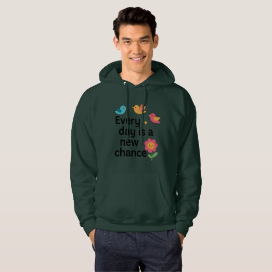 Veste À Capuche Chaque jour est une nouvelle chance - Oiseaux colo (Devant entier)