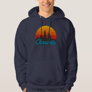 Veste À Capuche Charlotte Skyline Retro Sunset - Queen City Vintag