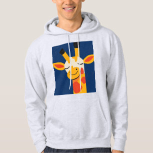 Veste À Capuche Charmante Giraffe Souriante - Jouer Portrait Joyeu